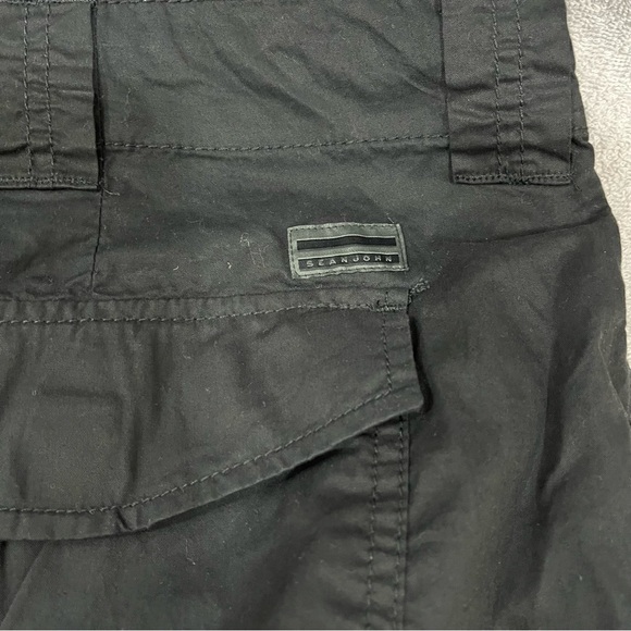 Sean John Cargo Shorts Mens 42 Black Utility Multi Pocket - Picture 8 of 8